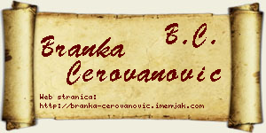 Branka Cerovanović vizit kartica